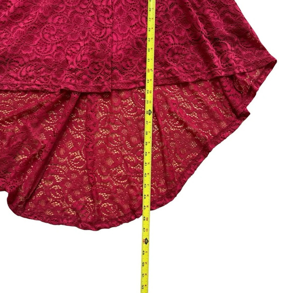 Homrain Red Lace Elegant Dress High Low Off Shoulder S - Picture 7 of 12